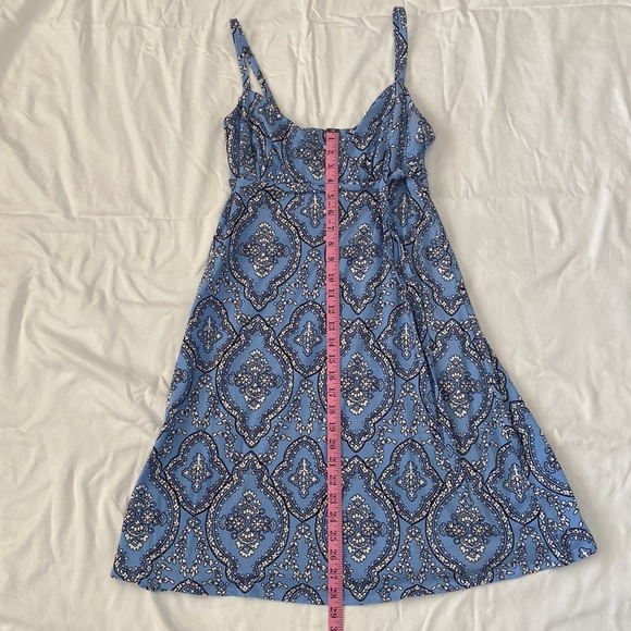 NWT Ann Taylor Loft Empire Waist Blue Print Strappy Dress - Picture 7 of 8